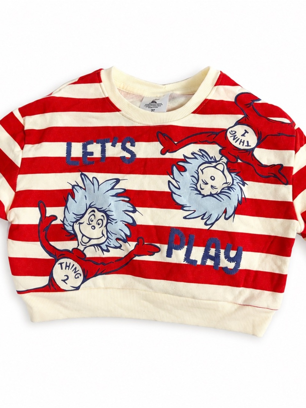 Dr. Seuss Red & Cream Striped 'Let's Play' Thing 1 & Thing 2 Set